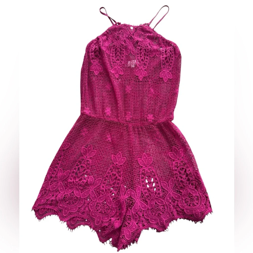 MIGUELINA***Pink Guipure Lace Romper Coverup***Small $589 - Picture 1 of 5